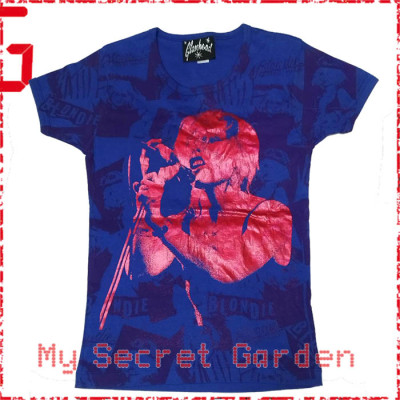 Blondie - Debbie Harry Foil Print Made In USA Glamhead Official Women T Shirt ( M ) ***READY TO SHIP from Hong Kong***